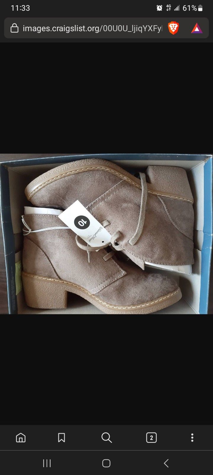 Suede Taupe Booties/Ankle Boots Size 10 - $20
