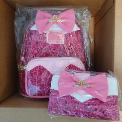 Loungefly Sleeping Beauty Mini Backpack And Wallet