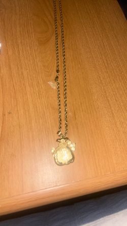 14K Rope chain MoneyBag Pendant