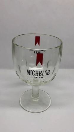 Vintage 1970s Thumbprint Beer Schooner Michelob Thumbprint Goblet