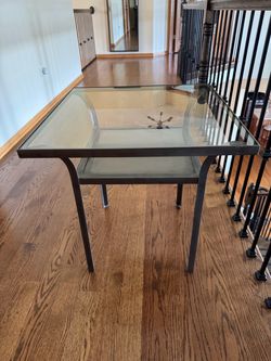 Glass Top Metal Frame End Table