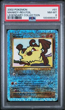 Pokémon Mankey Legendary Collection 81/110 Reverse Holo PSA 8 2002