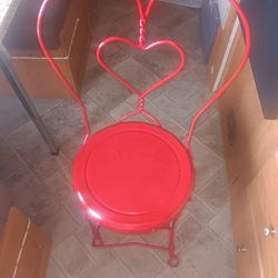 Red metal chair