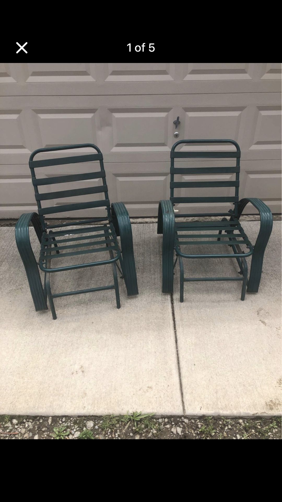 Outdoor Green metal chairs set Black Friday $40.00 Till December 1,2025