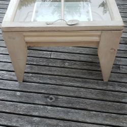 Antique Table With Glass Top That Opens 