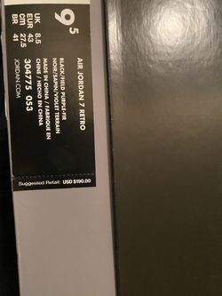 Air Jordan 7 Retro Blk And Purple 