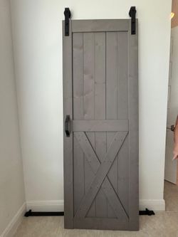 Barn Door Sliding Door with Hardware – Gray