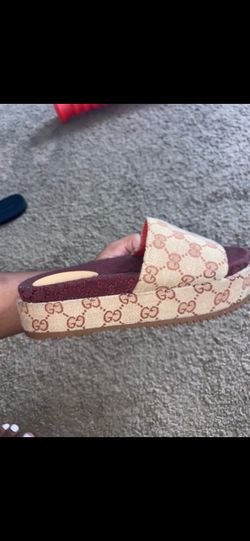 Gucci platforms slides