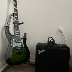 Jackson Js32Q W/ Amp & Hard Case