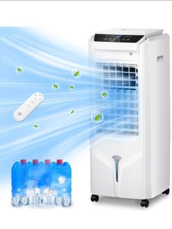 4.5 Gal. Portable Evaporative Air Cooler Swamp Cooler Fan with Remote, 3 Speeds, Timer