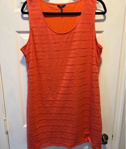 Daisy Fuentes Orange Eyelet Dress women’s size XL Clothes