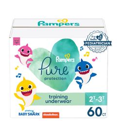 Pampers Pure Protection Training Underwear - Baby Shark - Size 2T-3T - 60ct