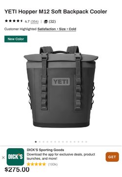 YETI Hopper M12 Soft Backpack Cooler