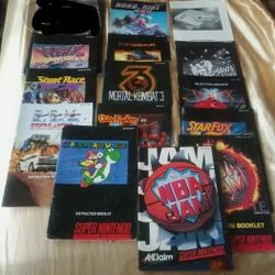 LOT OF 14 INSTRUCTION BOOKLETS ONLY NO GAMES FOR SNES