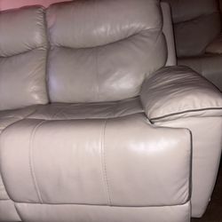 Two 3 Seat Leather Couch 
