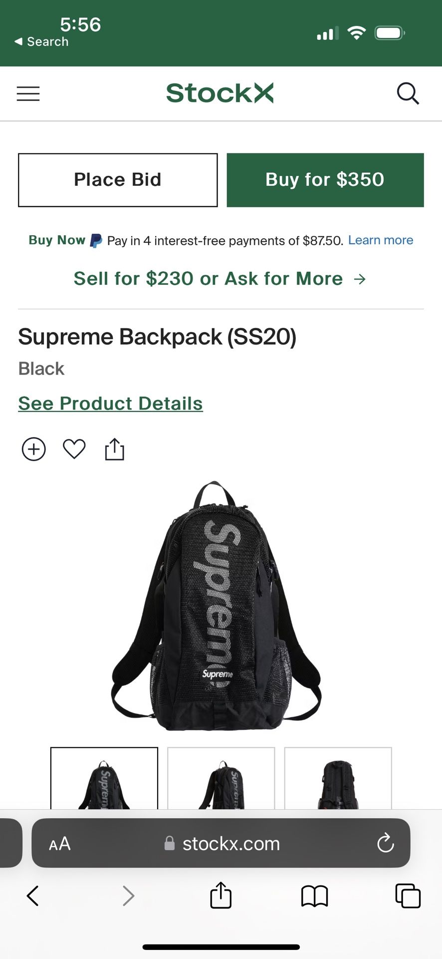 Black Supreme Bag 