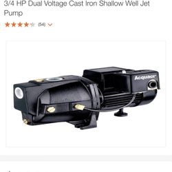 3/4 HP Dual Voltage Cast Iron Shallow Well Jet Pump