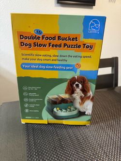 Lavintry Double food bucket Dog slow feed puzzle Toy