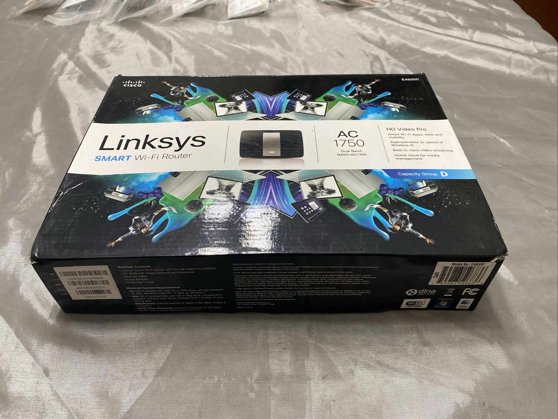 Linksys AC1750 Dual Brand N450+AC1300 Smart Wi-Fi Router Model No EA6500