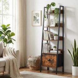 Homy Casa VERA 5 Tire DRAWER Crimson Ladder Shelf Living Room