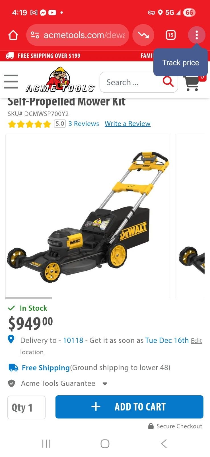 Dealt Electric Lawnmower