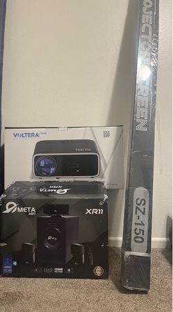 Home Projector, Screen, and Sound System