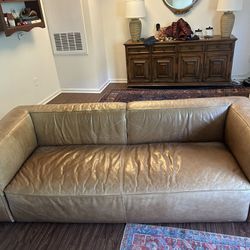Crate & Barrel Leather Couch