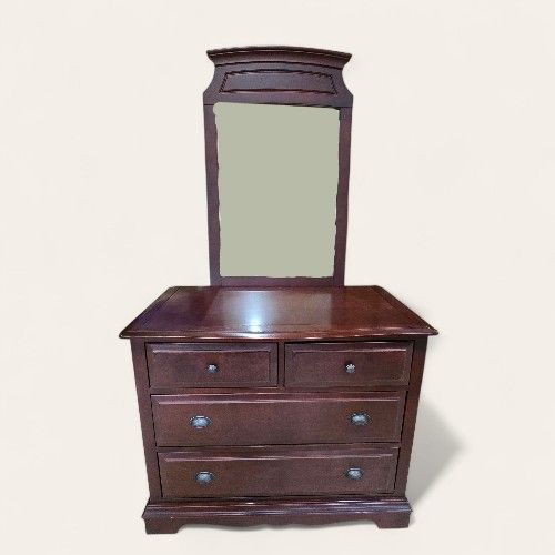 Ragazzi 5 Drawer Mirror Wooden Dresser (AZUSA) 