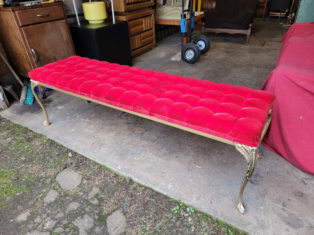 Vintage Hollywood Regency Bench Seat
