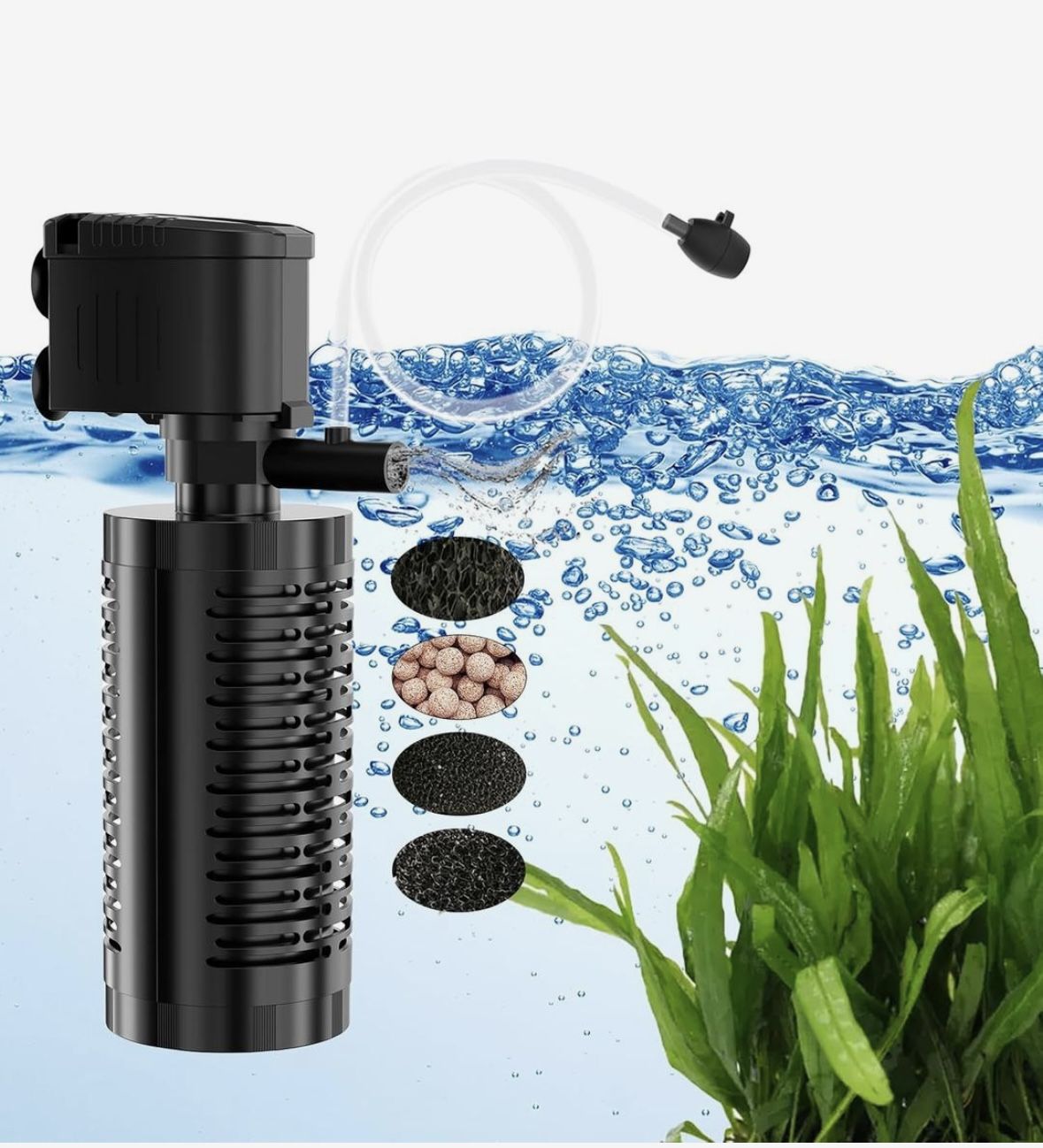 AquaMiracle 4-Stage Fish Tank Filter For 10-40 Gallon