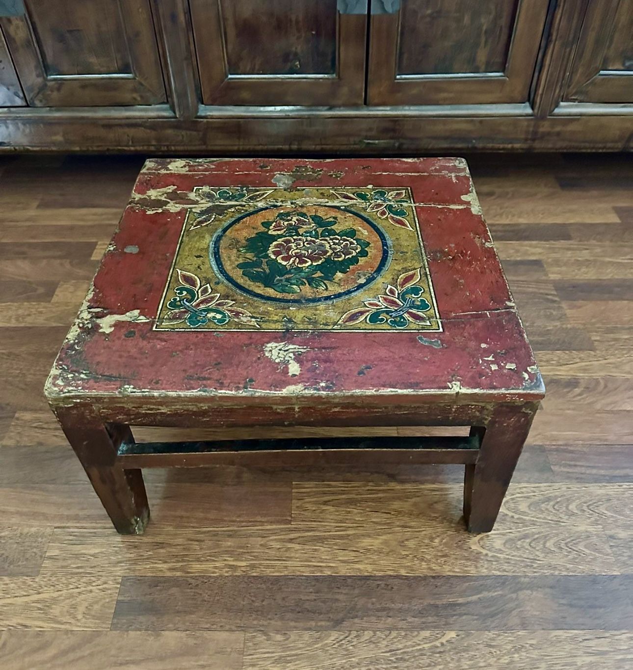 Antique Tibetan , Chinese Antique End Table. Over 140 Years Old. Purchased a from Genghis Khan