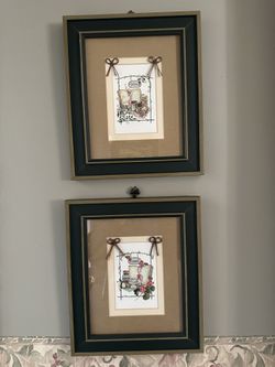 Double Matted Hand Painted Framed Pictures