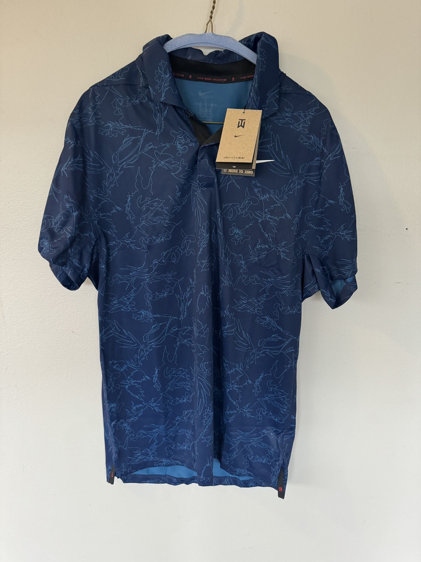 Nike Tiger Woods Men’s Small-Tall Dri-FIT ADV Golf Polo DX6092-410 Navy Blue NEW
