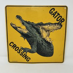 CROSSWALKS Gator Crossing Sign 12" X 12" Aluminum Sign Metal