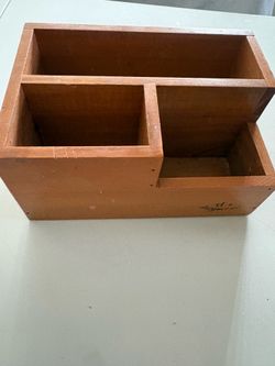 Wooden Succulent Flower Planter Box Desk Organizer Pencil Holder