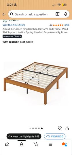 King size bed frame - 1 month old in excellent condition