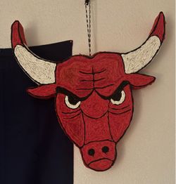 Chicago Bulls Logo Handmade String Art Wall Piece