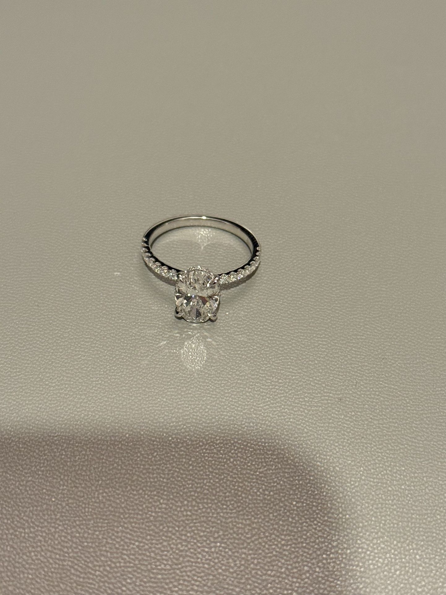 Stunning 3 Carat Total Weight Oval Lab Diamond Ring