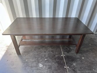 Rich Dark-Walnut Wood Coffee Table w/ Bottom Shelf – Sturdy, Stylish, Storage