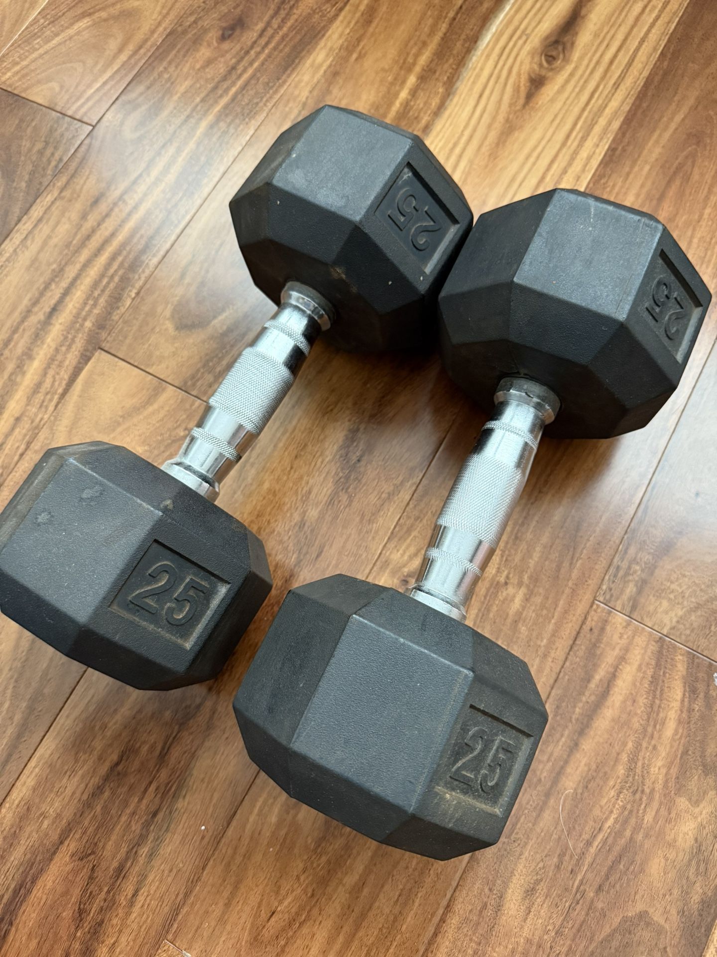 Set of 25 lb dumbbells