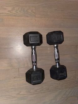 10lbs hexed-shaped dumbbells