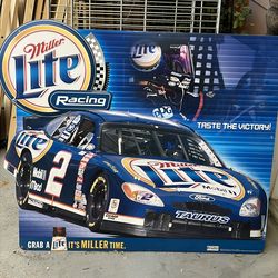 Miller Light Racing metal sign