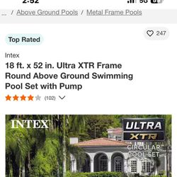 Swiming pool 18 Ft X 52” Ultra XTR Frame Brand New in the box 