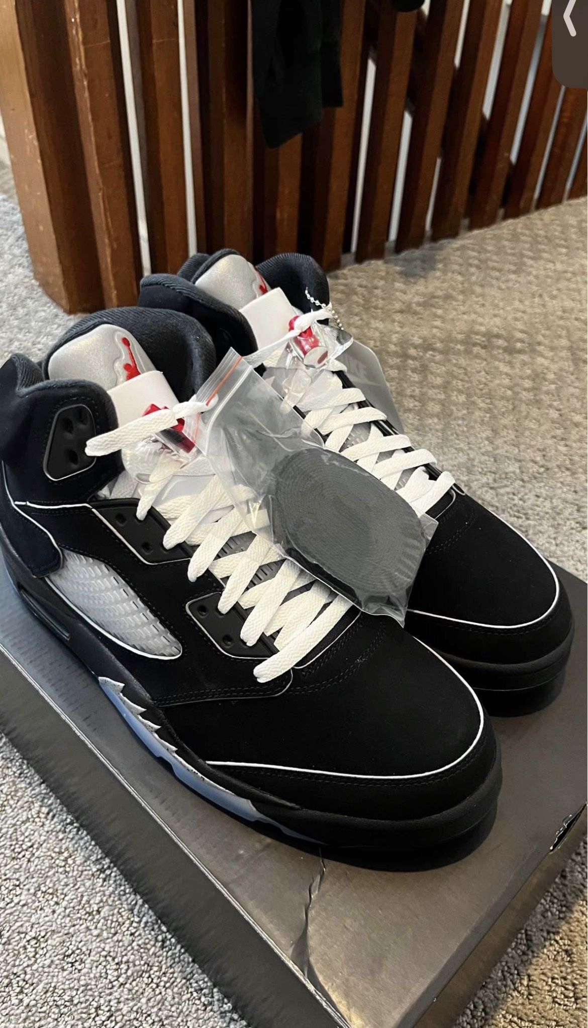 Black matallic Jordan 5s