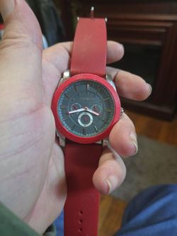 Red Silicone Strap Multifunction Watch
