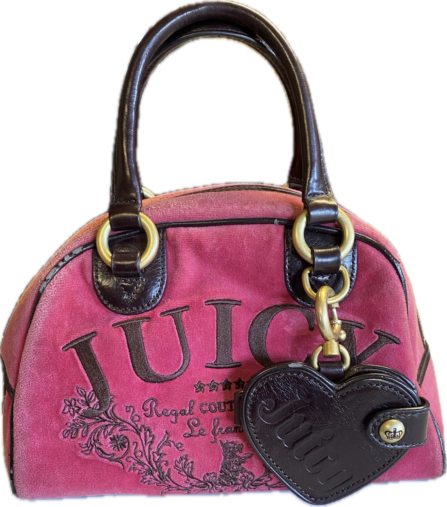Vintage Pink and Brown Juicy Couture Bowling Bag Purse Y2K Rare Barbiecore