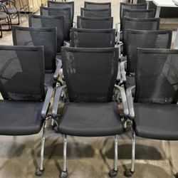 15 Black Mesh & Chrome Office Rolling Computer Chairs! Only $30 Ea! 