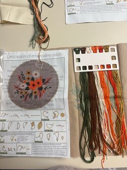2 Floral Full Embroidery Kits