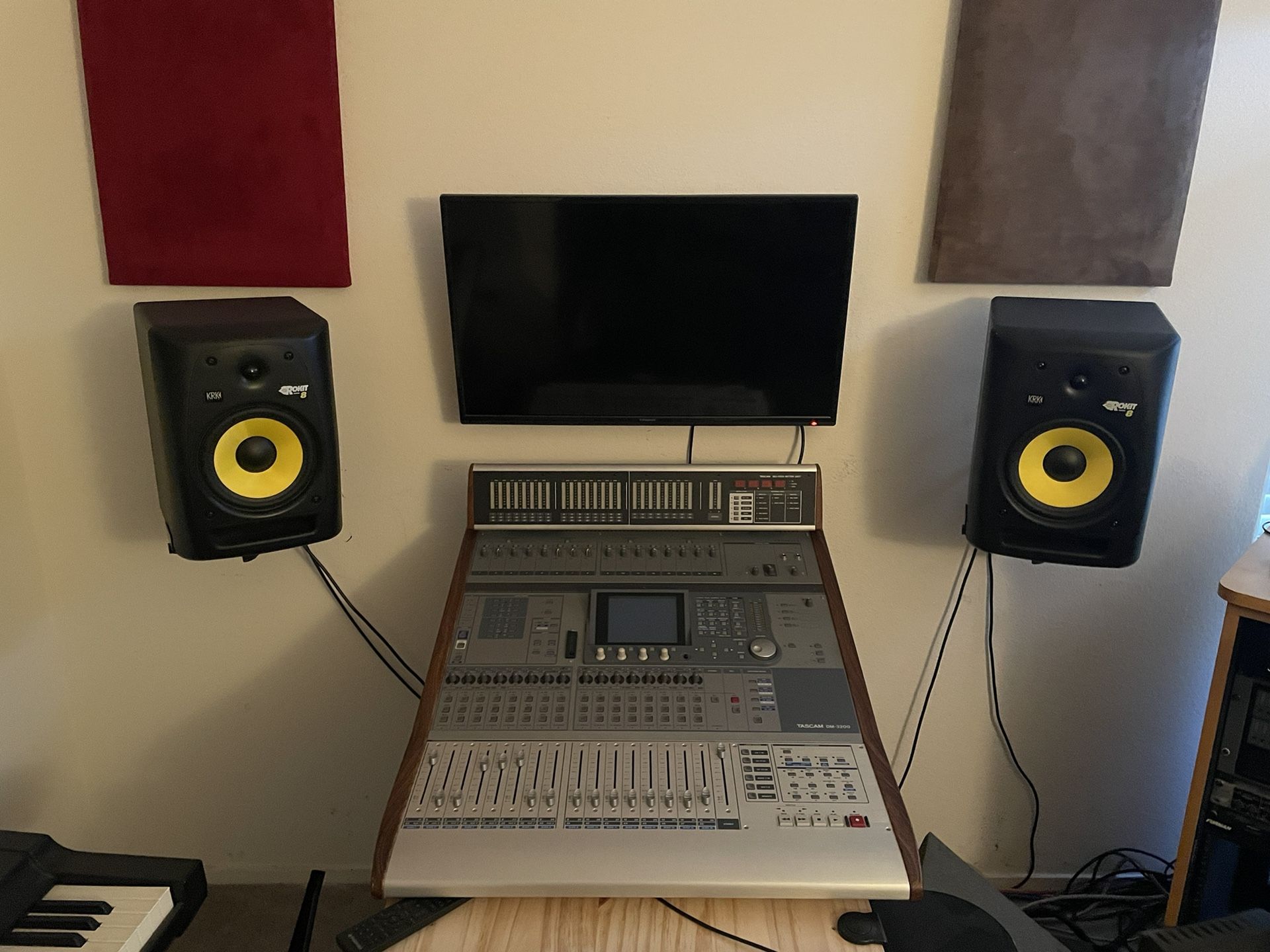 Tascam Dm3200 Recording Mixer And Tascam X48 Hard Disk Recorder