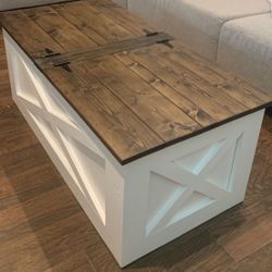 Custom coffee table farmhouse Wood  Modern Rustic Center Oval Set End Table Side Table  Storage Monastery Set Chest  Restoration hardware Carpenter